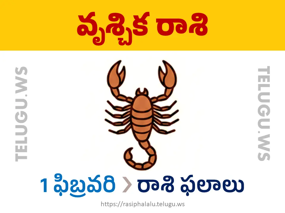 Today Horoscope Scorpio వృశ్చిక రాశి 01 ఫిబ్రవరి 2026 రాశి ఫలాలు