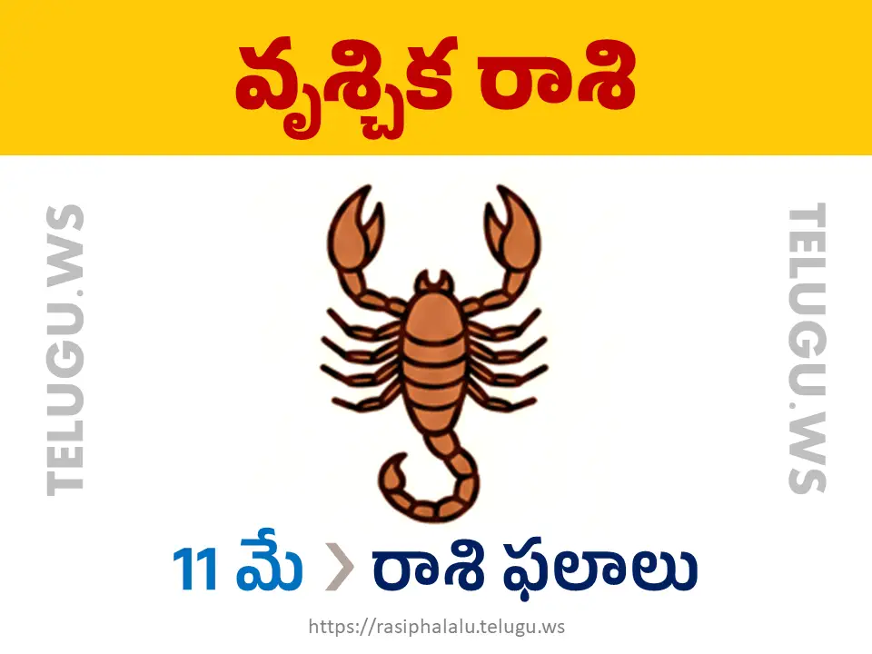 Today Horoscope Scorpio వృశ్చిక రాశి 11 మే 2026 రాశి ఫలాలు