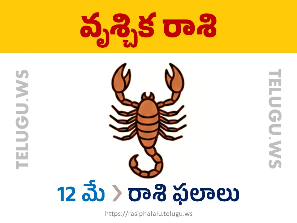 Today Horoscope Scorpio వృశ్చిక రాశి 12 మే 2026 రాశి ఫలాలు