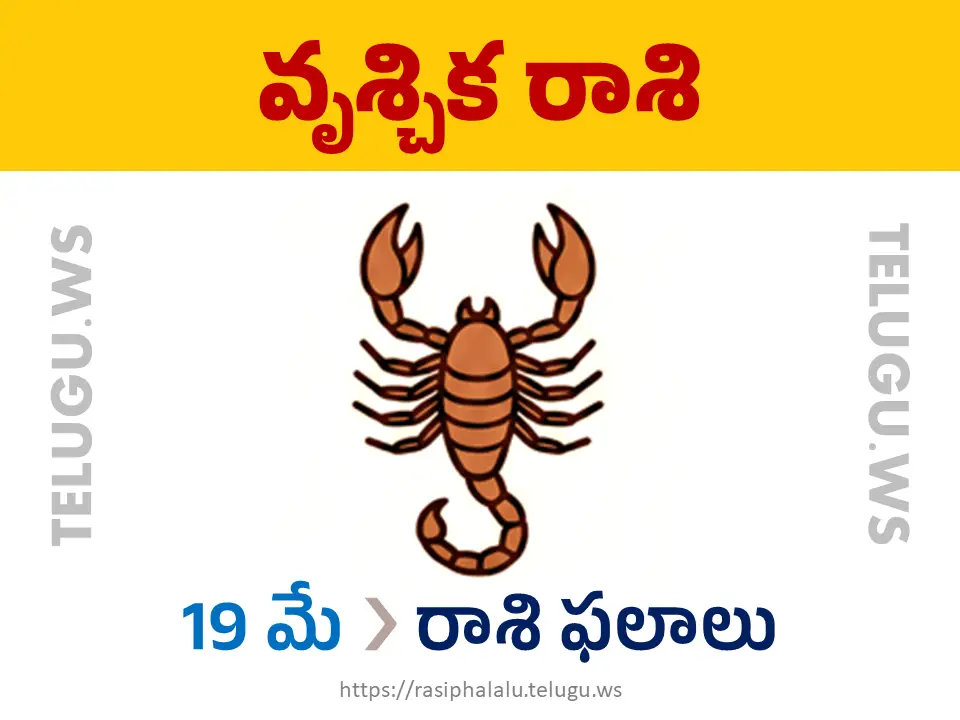 Today Horoscope Scorpio వృశ్చిక రాశి 19 మే 2026 రాశి ఫలాలు
