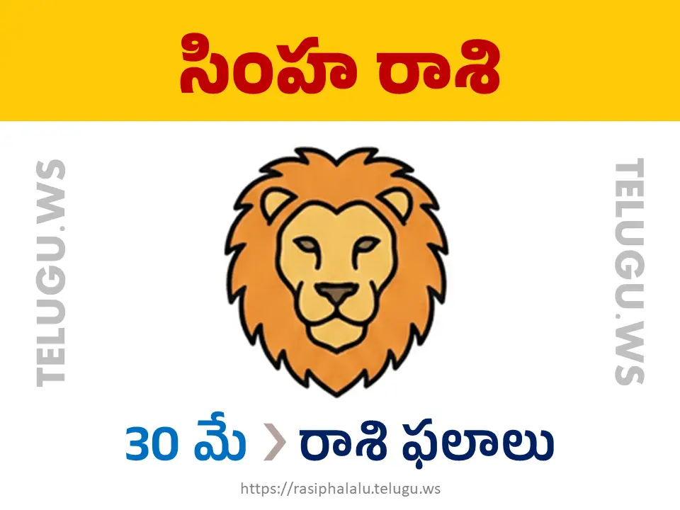 Today Horoscope Leo సింహ రాశి 30 మే 2026 రాశి ఫలాలు