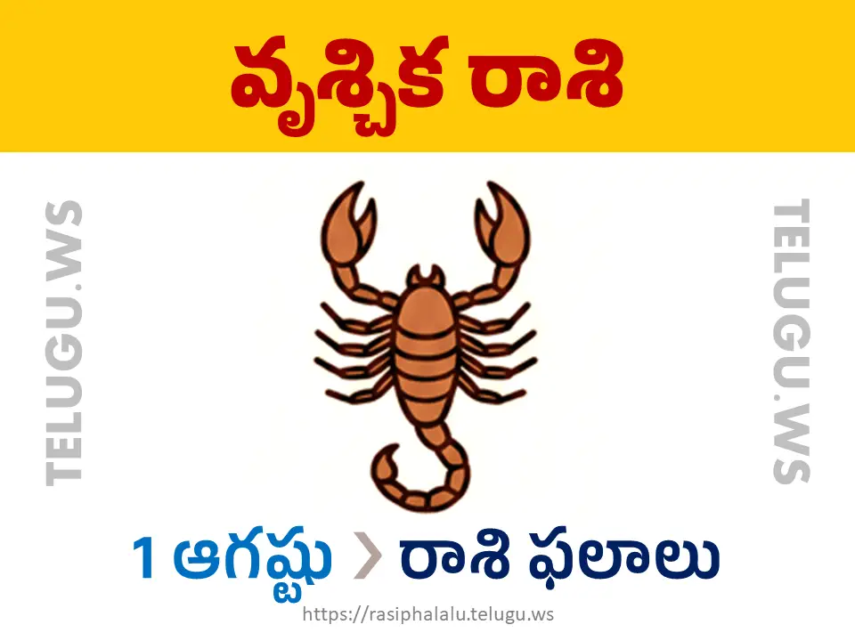 Today Horoscope Scorpio వృశ్చిక రాశి 01 ఆగస్టు 2026 రాశి ఫలాలు