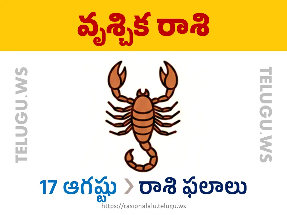 Today Horoscope Scorpio వృశ్చిక రాశి 17 ఆగస్టు 2026 రాశి ఫలాలు