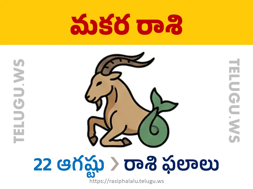 Today Horoscope Capricorn మకర రాశి 22 ఆగస్టు 2026 రాశి ఫలాలు