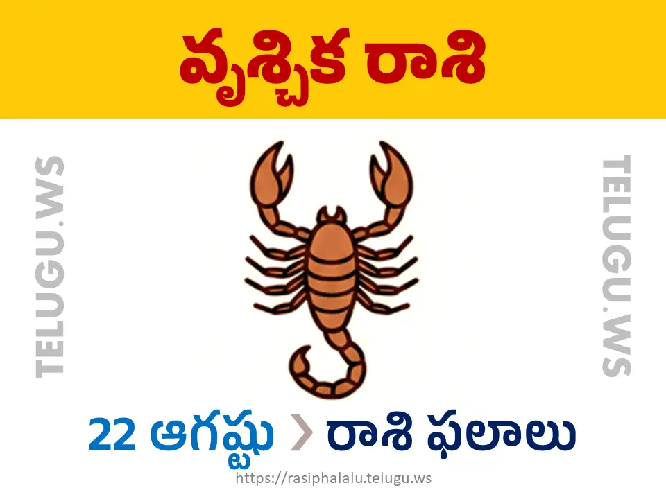Today Horoscope Scorpio వృశ్చిక రాశి 22 ఆగస్టు 2026 రాశి ఫలాలు