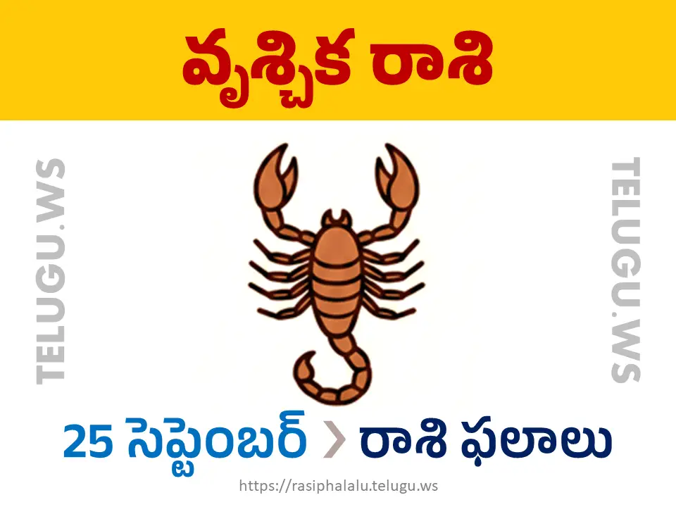 Today Horoscope Scorpio వృశ్చిక రాశి 25 సెప్టెంబర్ 2026 రాశి ఫలాలు