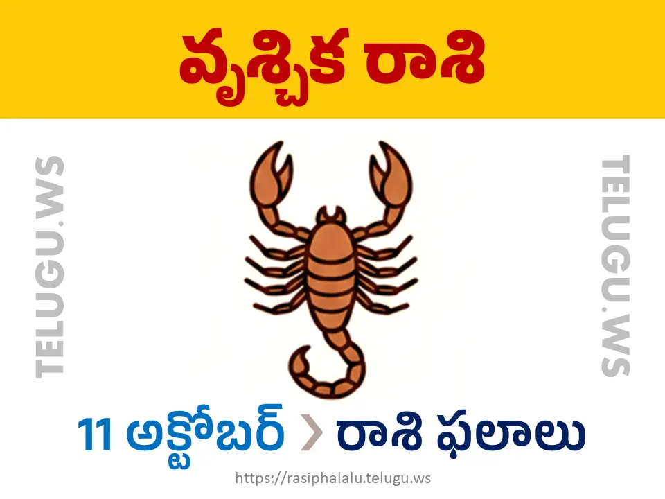 Today Horoscope Scorpio వృశ్చిక రాశి 11 అక్టోబర్ 2026 రాశి ఫలాలు